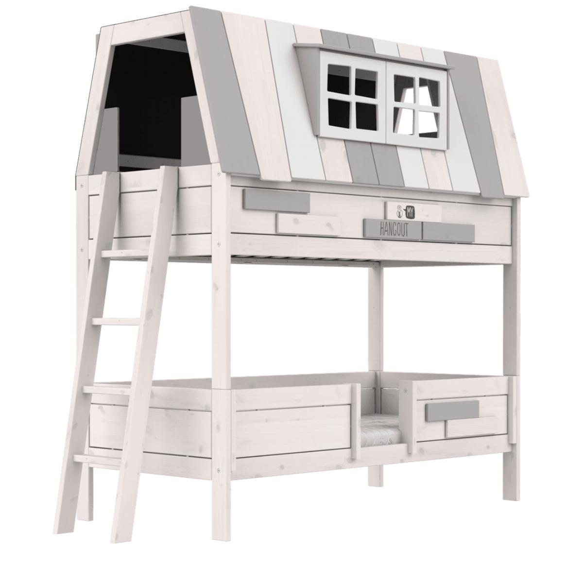 Litera cabaña 90x200cm HANGOUT Somier Deluxe Lifetime blanqueado