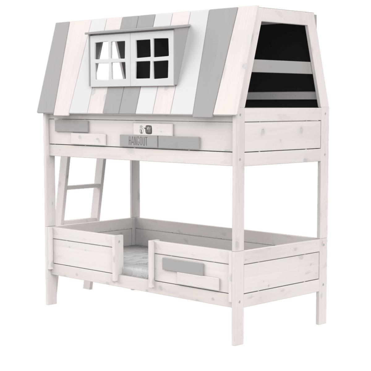 Litera cabaña 90x200cm HANGOUT Somier Deluxe Lifetime blanqueado