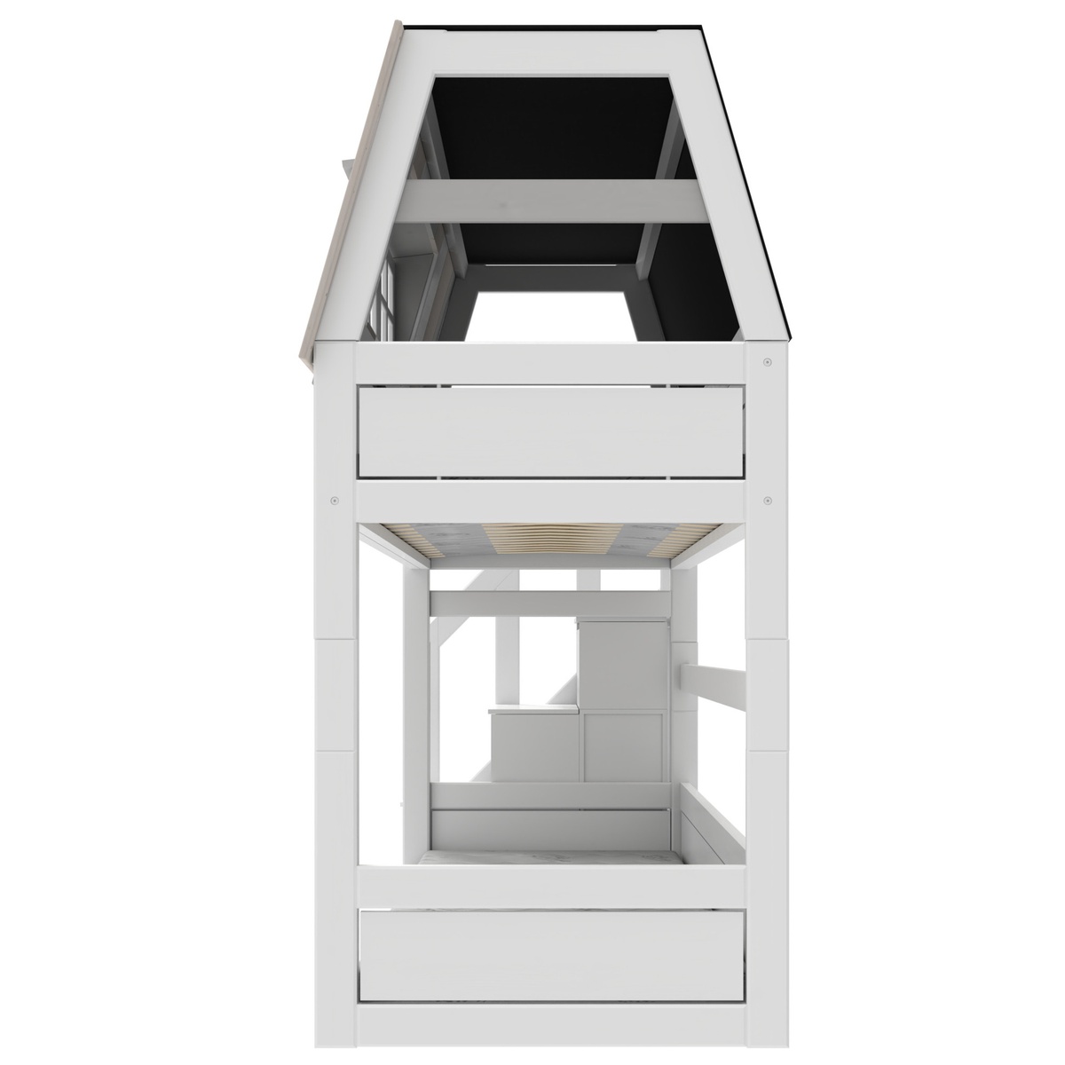 Litera cabaña baja 90x200cm escalera cajones MY HANGOUT Lifetime blanco