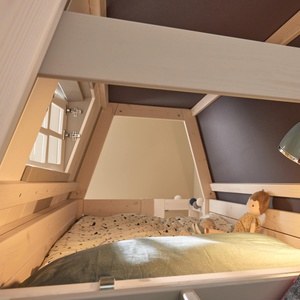 Litera cabaña baja 90x200cm escalera cajones MY HANGOUT somier Deluxe Lifetime blanqueado
