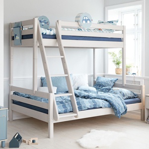 Litera combi 140/90X200cm escalera inclinada CLASSIC Flexa grey washed