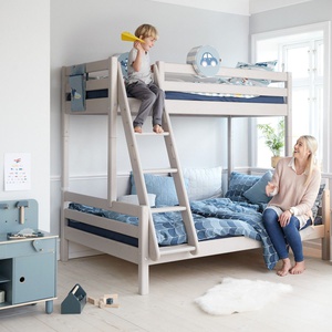 Litera combi 140/90X200cm escalera inclinada CLASSIC Flexa grey washed