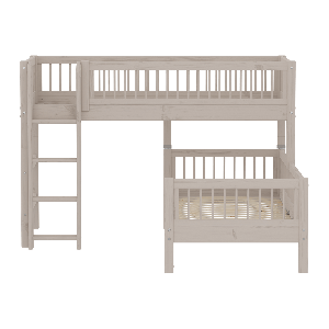 Litera combinada 90x200cm escalera recta-barrera barras CLASSIC Flexa grey washed