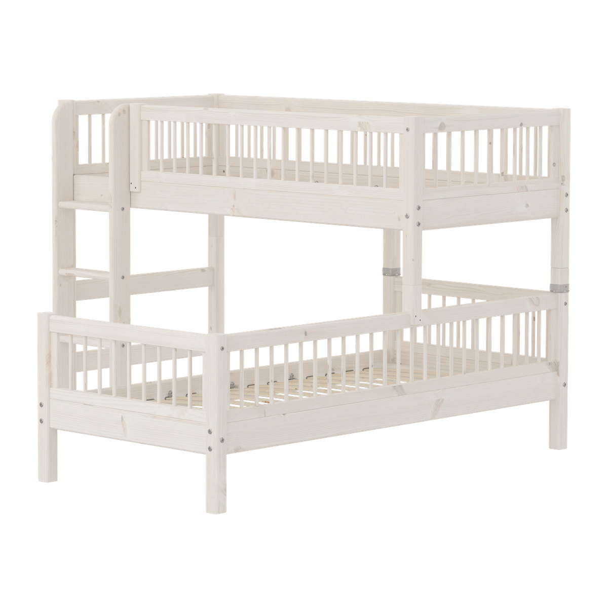 Litera combinada 90x200cm escalera recta-barrera barras CLASSIC Flexa white washed