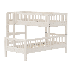 Litera combinada 90x200cm escalera recta-barrera barras CLASSIC Flexa white washed
