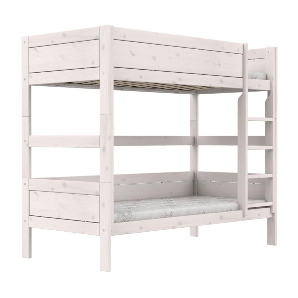 Litera-escalera recta 90x200cm somier DELUXE Lifetime blanqueado