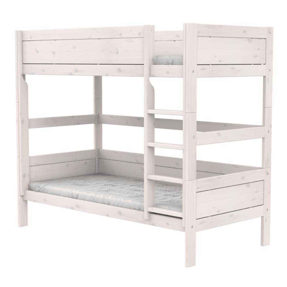 Litera-escalera recta 90x200cm somier DELUXE Lifetime blanqueado