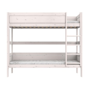 Litera-escalera recta 90x200cm somier DELUXE Lifetime blanqueado