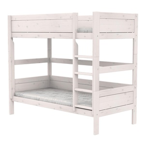 Litera-escalera recta 90x200cm somier DELUXE Lifetime blanqueado