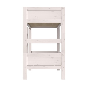 Litera-escalera recta 90x200cm somier DELUXE Lifetime blanqueado