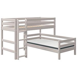 Litera semi-alta tren 90x200cm escalera recta CLASSIC Flexa grey washed