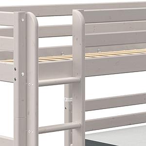 Litera semi-alta tren 90x200cm escalera recta CLASSIC Flexa grey washed