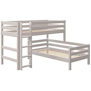 Litera semi-alta tren 90x200cm escalera recta CLASSIC Flexa grey washed