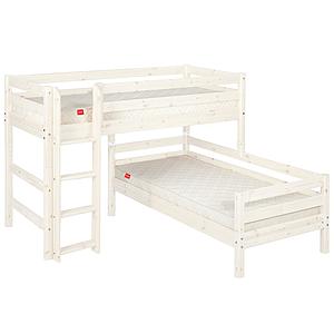 Litera Semialta tren 90x200 CLASSIC Flexa escalera recta blanco cal