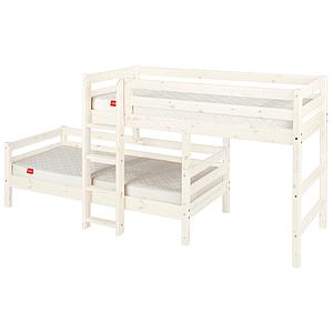Litera Semialta tren 90x200 CLASSIC Flexa escalera recta blanco cal