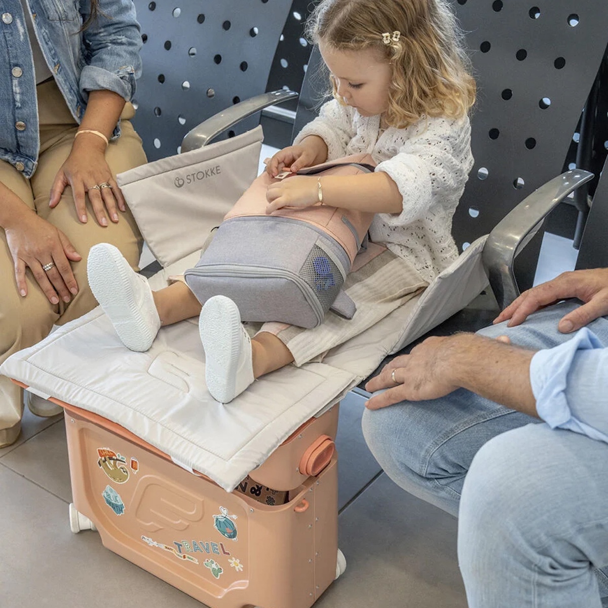 Maleta-cama JETKIDS Stokke coral pink