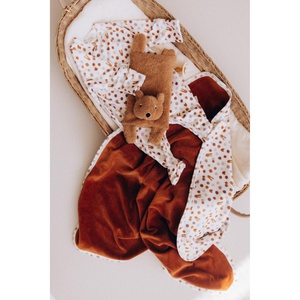 Manta 75x85cm NOOS Wooly Organic caramel-small caramel dots