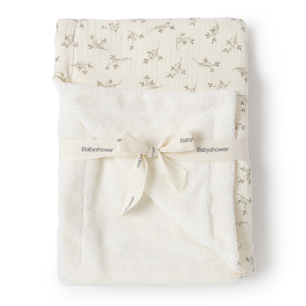Manta bebé primavera Babyshower olive bloom