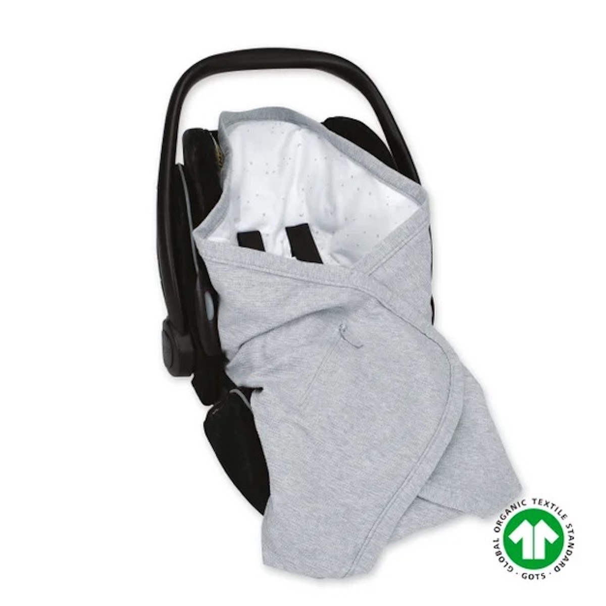 Manta BISIDE Bemini waffle jersey gris jaspeado