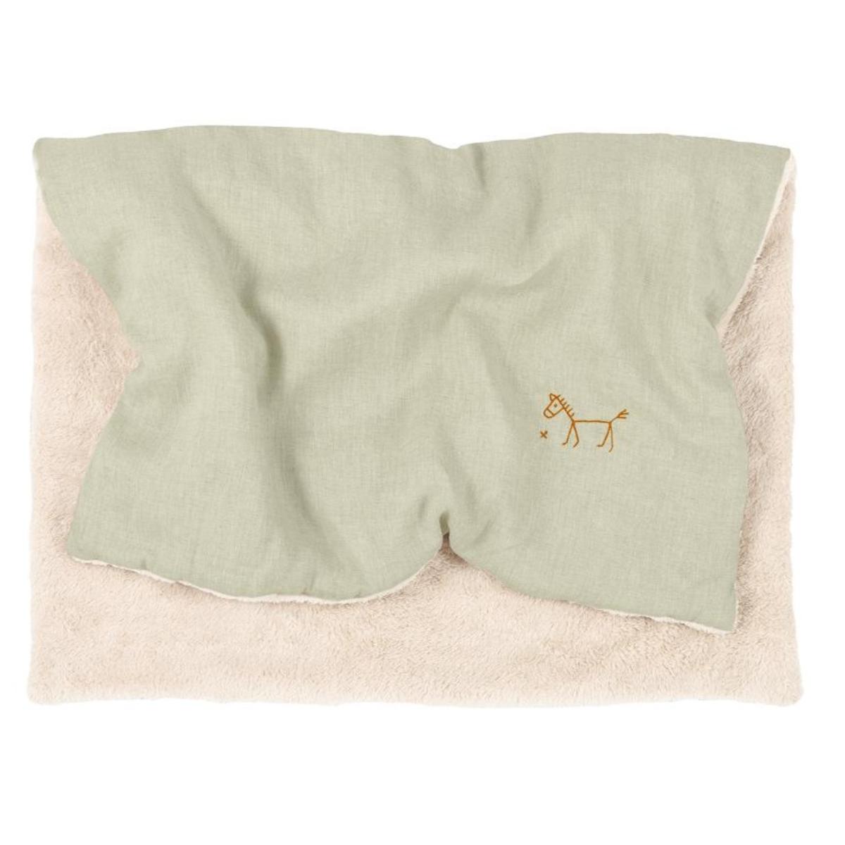 Manta invierno 70x100cm FRENCH LINEN Nobodinoz green matcha
