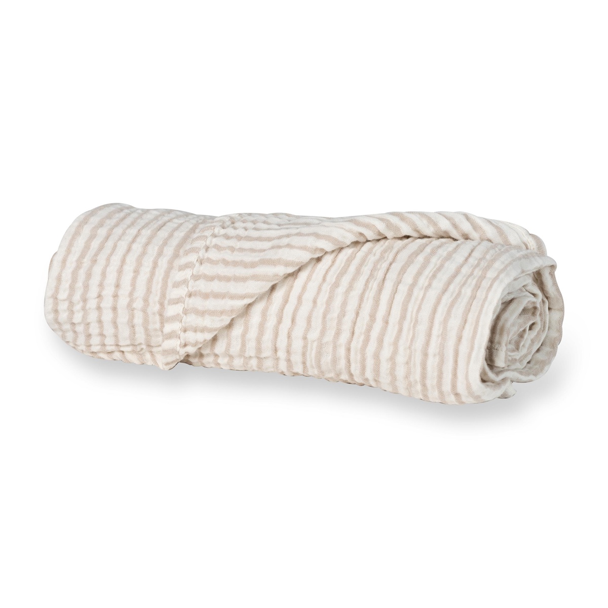 Manta muselina 90x110cm NATURAL Quax stripes