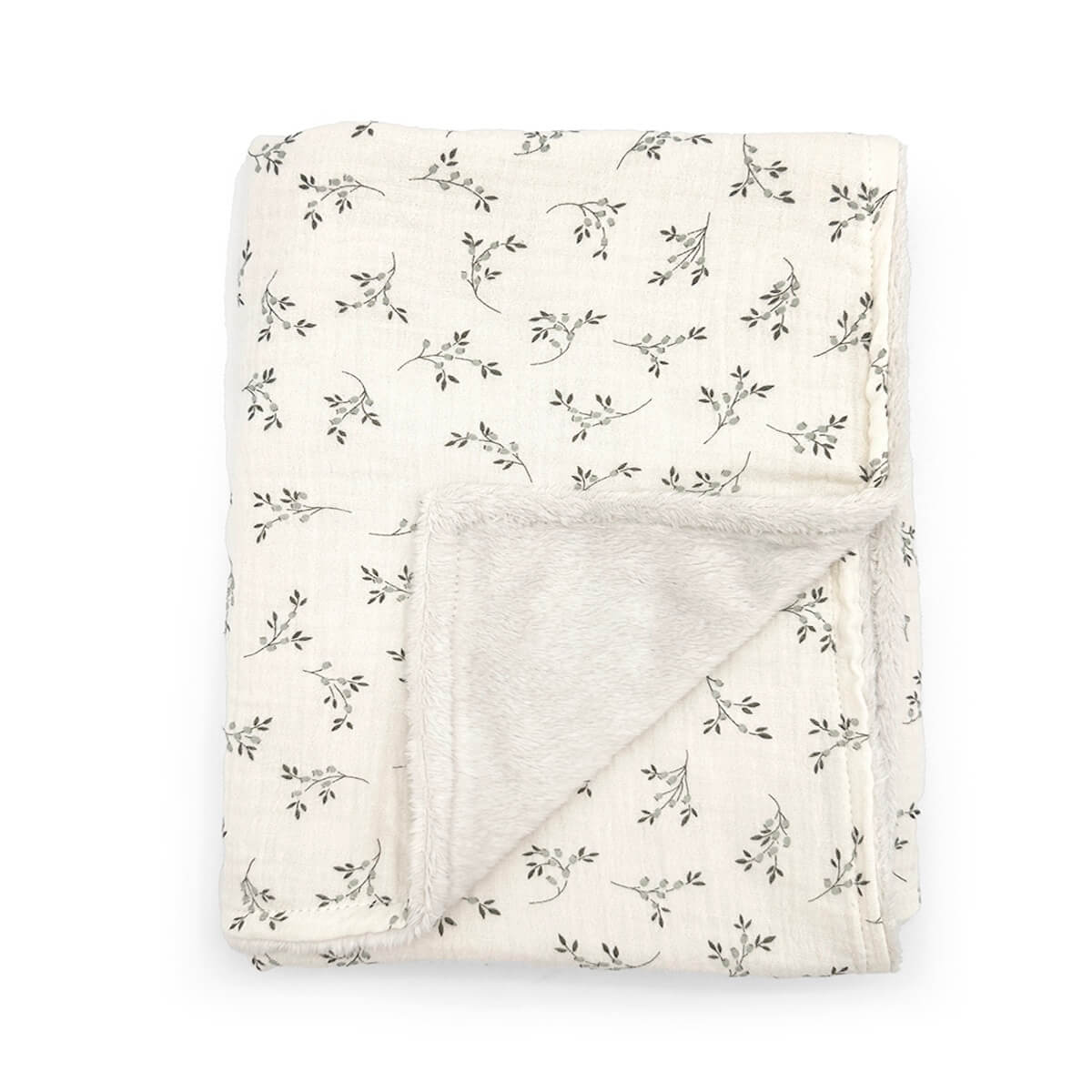 Manta polar XL Babyshower olive bloom