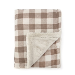 Manta polar XL Babyshower vichy caramel