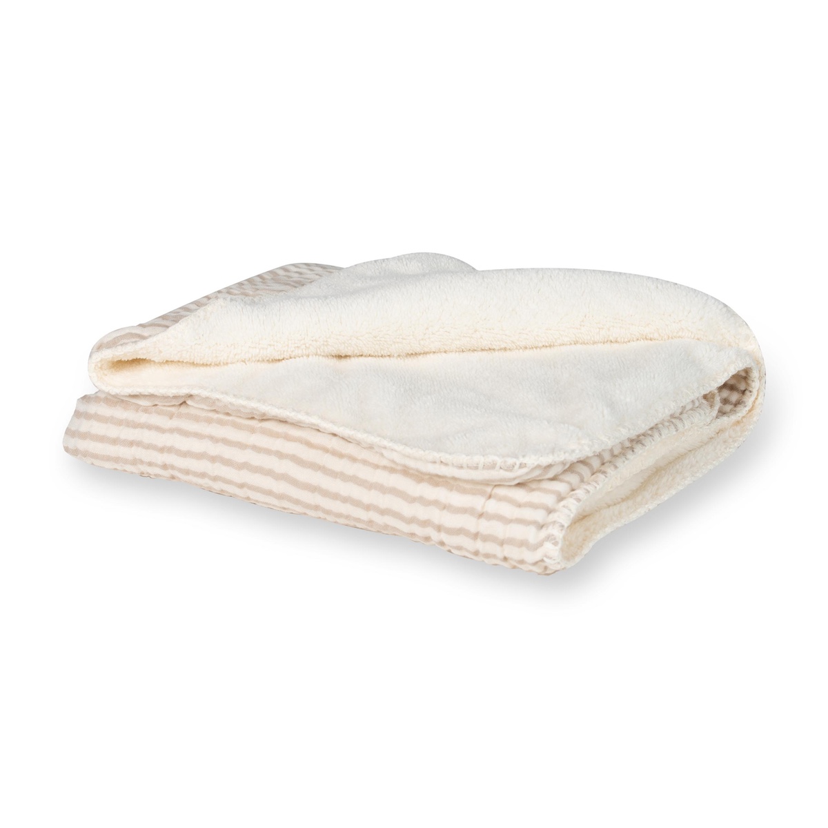 Manta teddy 65x80cm NATURAL Quax stripes