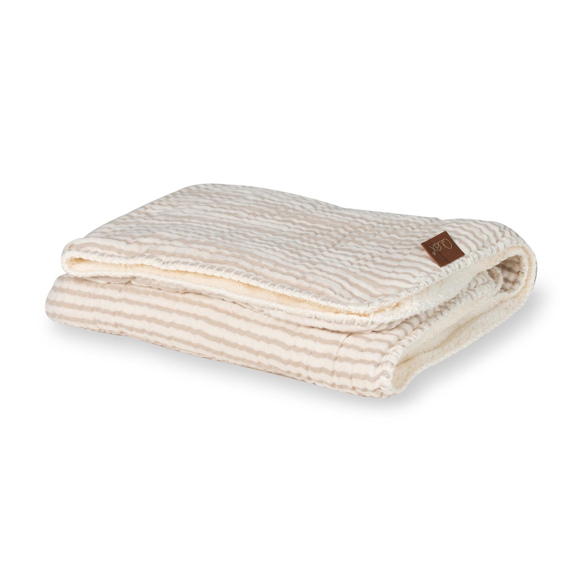 Manta teddy 65x80cm NATURAL Quax stripes