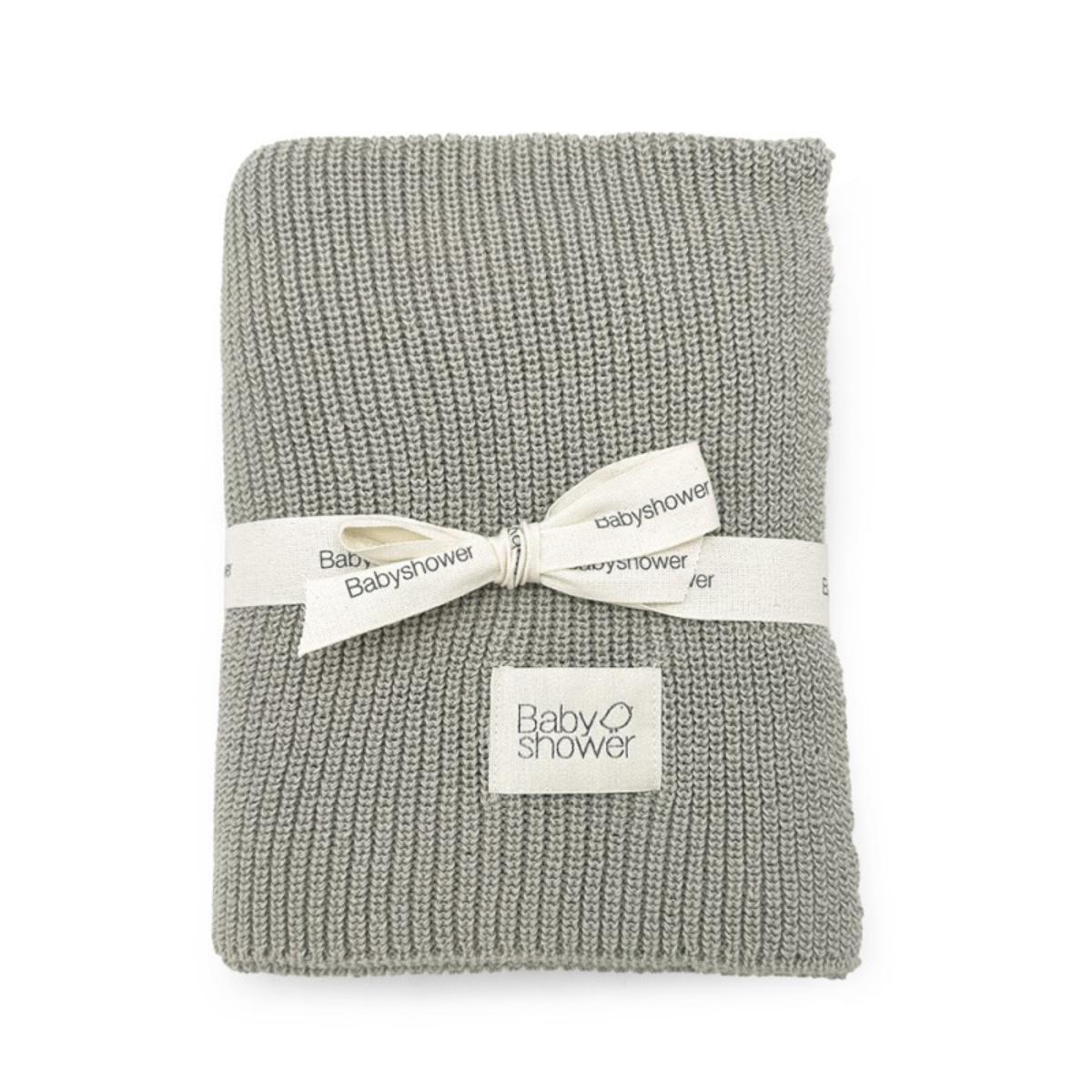 Manta TRICOT Babyshower canalé dune