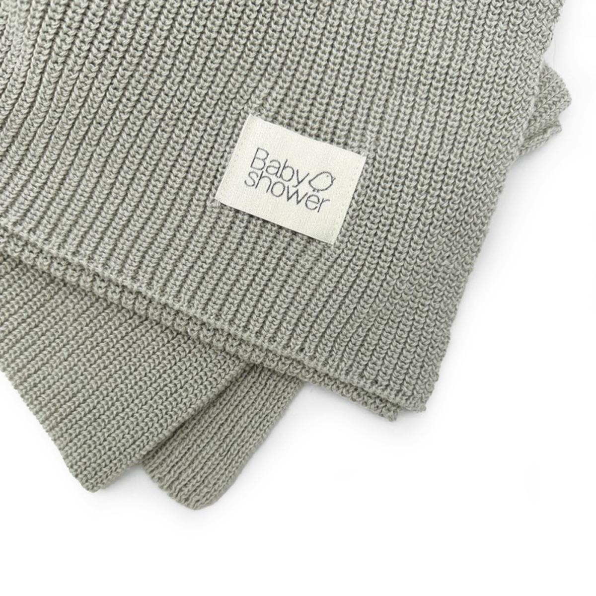 Manta TRICOT Babyshower canalé dune