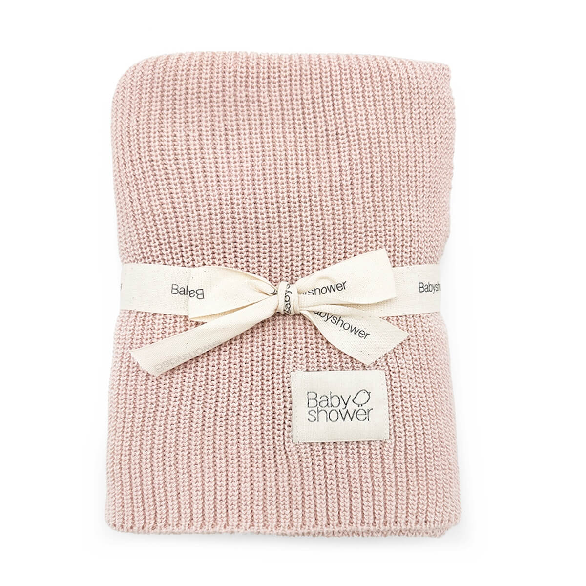 Manta TRICOT Babyshower canalé nude powder