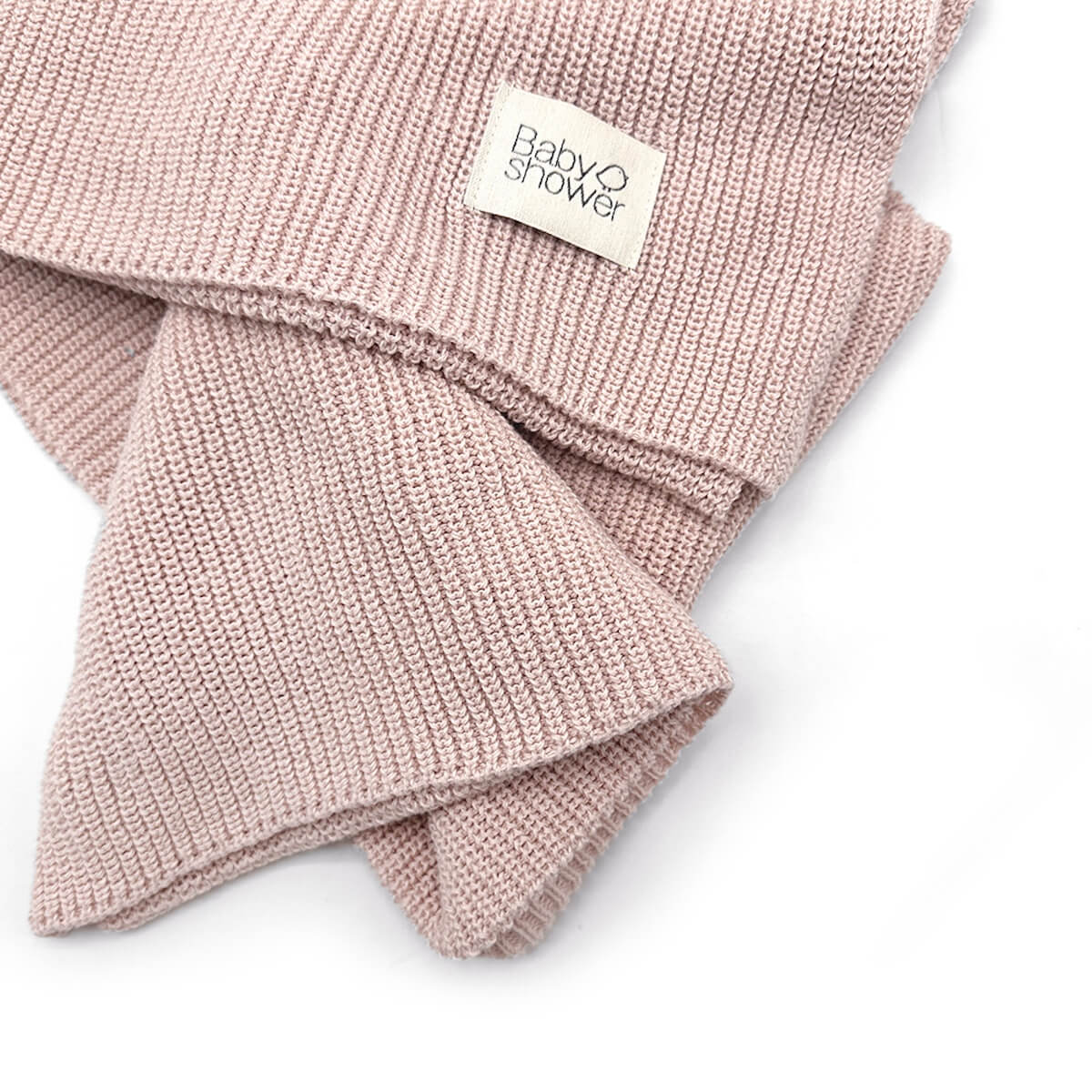 Manta TRICOT Babyshower canalé nude powder