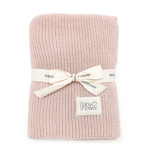 Manta TRICOT Babyshower canalé nude powder