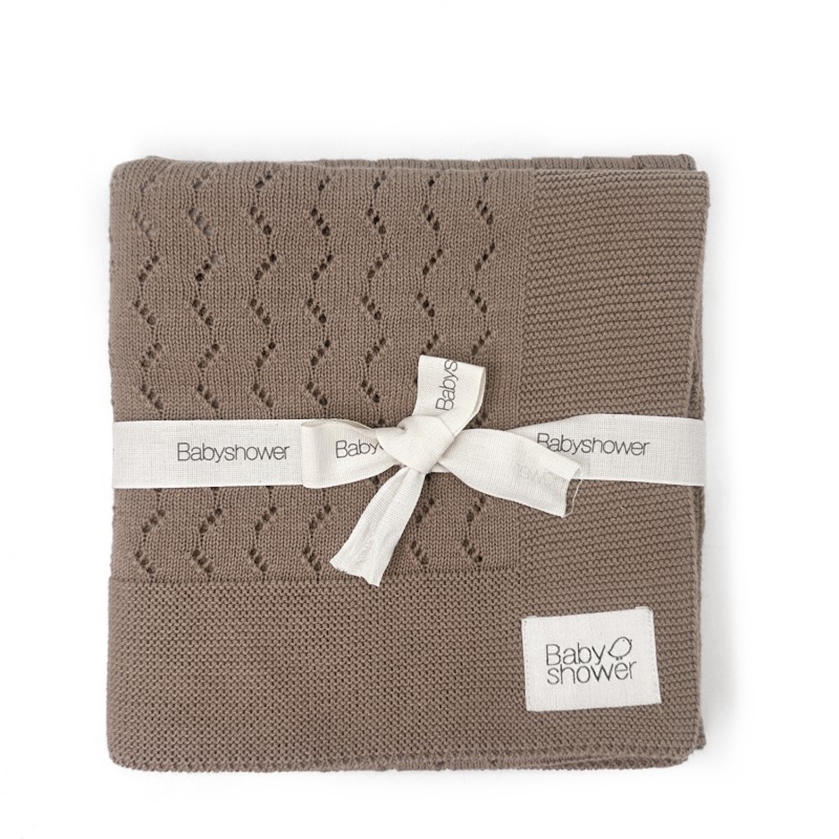 Manta tricot CLASSIC Babyshower caramel glacé