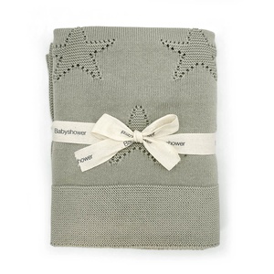 Manta tricot STAR Babyshower canalé dune