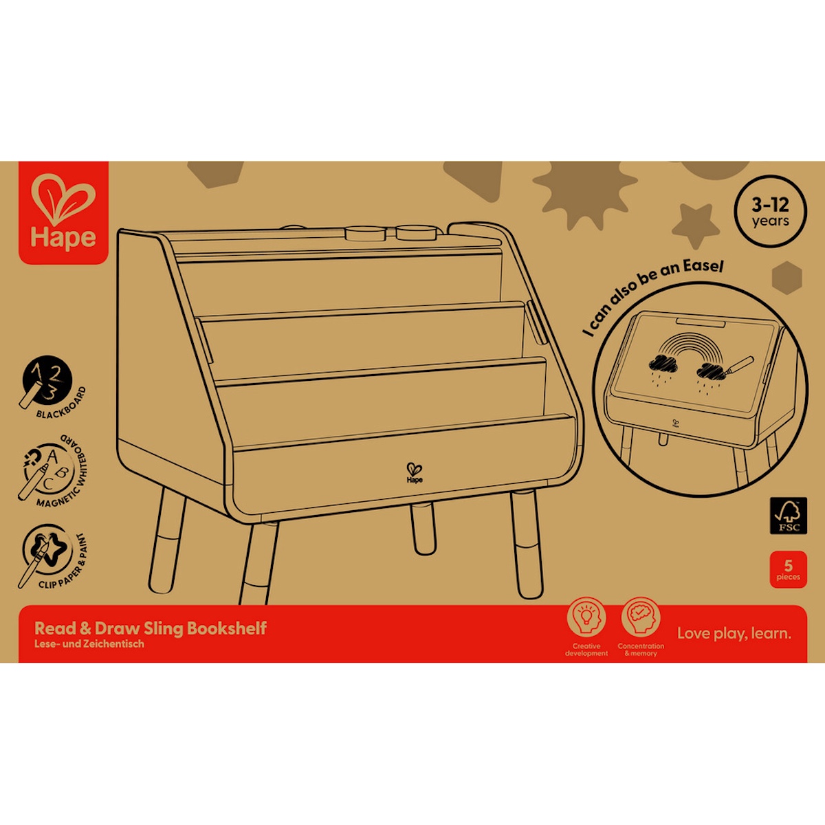 Mesa dibujo-biblioteca 2en1 Hape