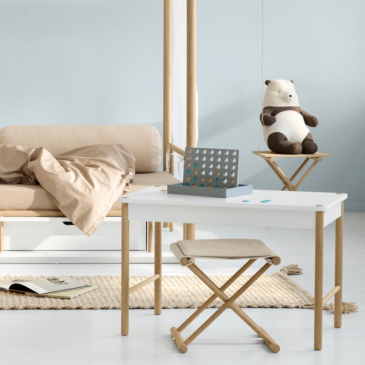 Mesa juegos CAMP Oliver Furniture blanco-roble