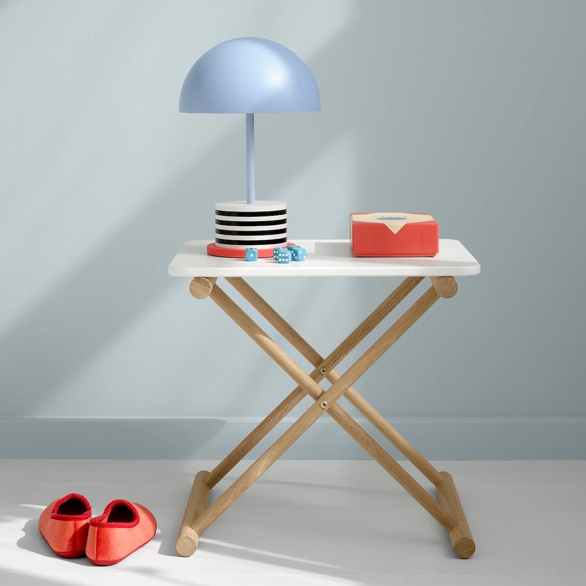 Mesita de noche alta CAMP Oliver Furniture blanco-roble