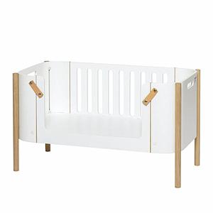 Minicuna evolutiva 42x82cm WOOD Oliver Furniture blanco-roble