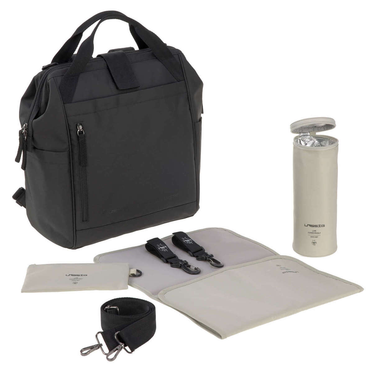 Mochila cambiador Goldie Up GREEN LABEL Laessig negro