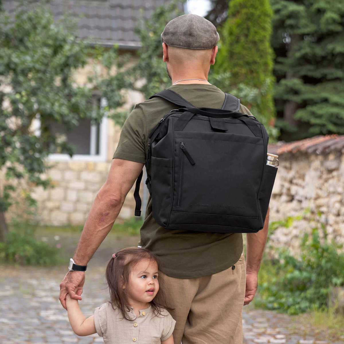 Mochila cambiador Goldie Up GREEN LABEL Laessig negro