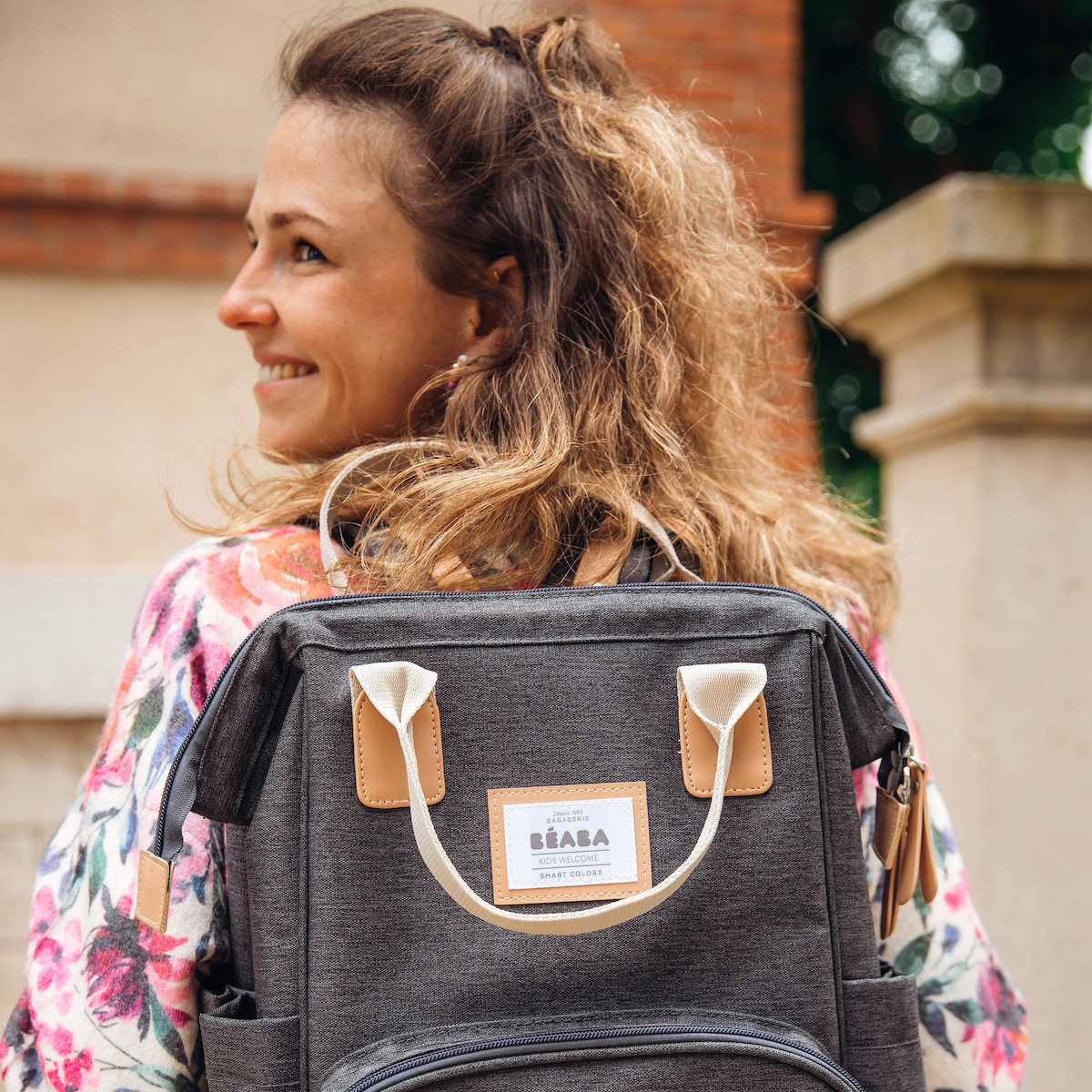 Mochila cambiador Wellington Béaba dark heather grey