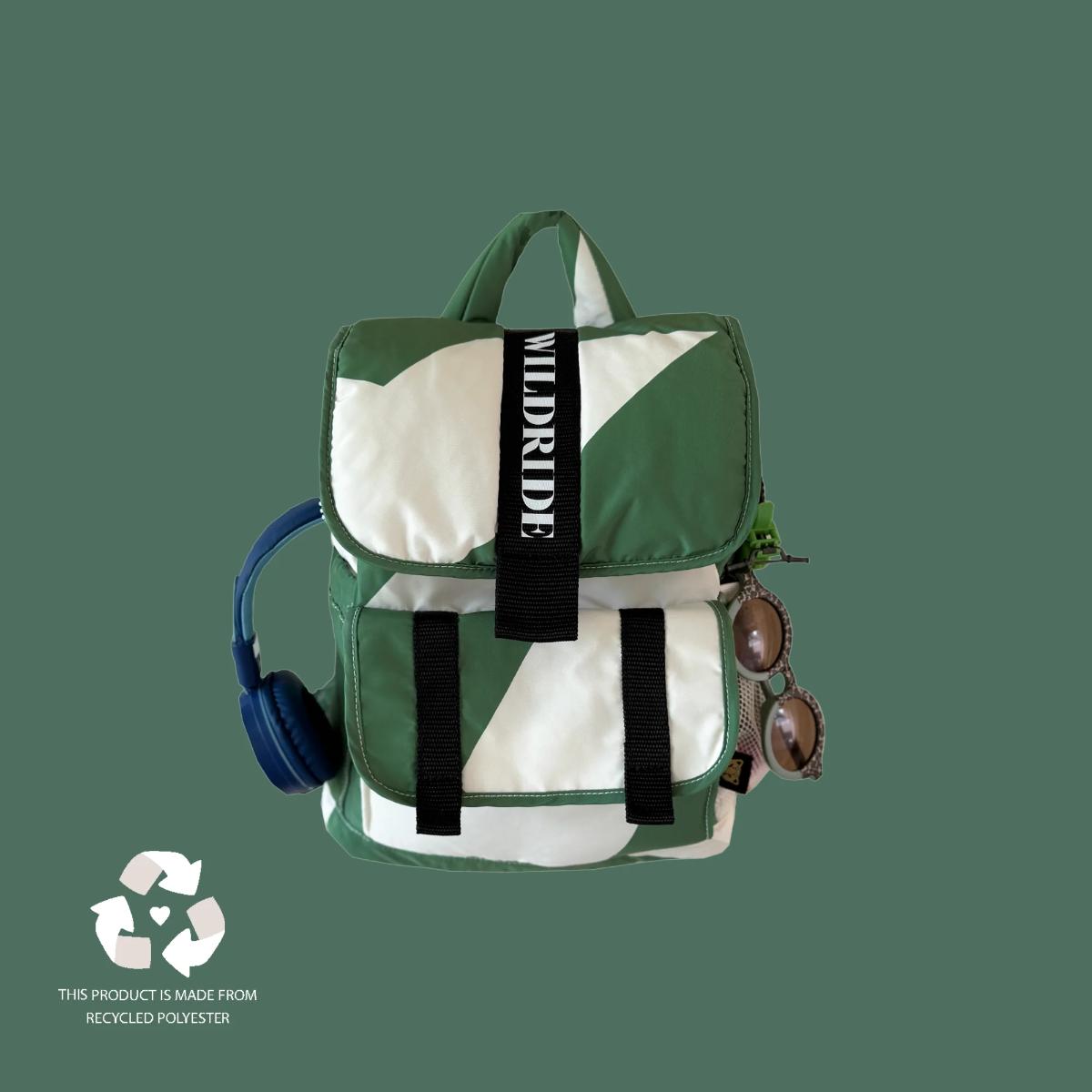 Mochila infantil reciclada Wildride green graphic