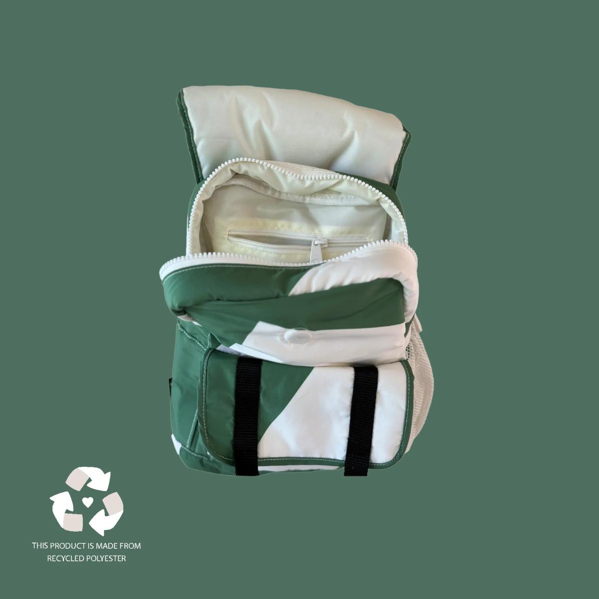 Mochila infantil reciclada Wildride green graphic