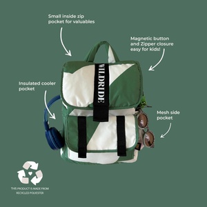 Mochila infantil reciclada Wildride green graphic