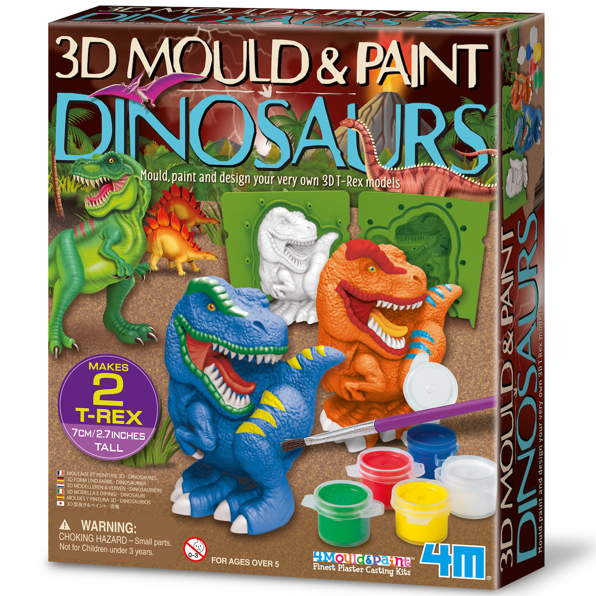 Moldear & Pintar 3D DINOSAURS 4M