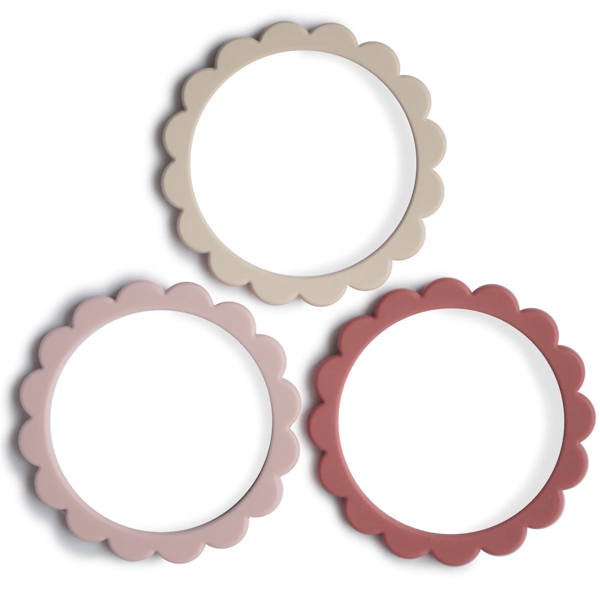Mordedor pulsera 3uds FLOWER Mushie Rose-Blush-Shifting Sand