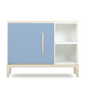 Mueble pequeño 1 puerta 2 huecos NADO Curve acabado fresno capri blue