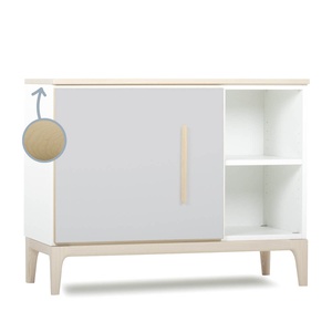 Mueble pequeño 1 puerta 2 huecos NADO Curve acabado fresno manhattan grey